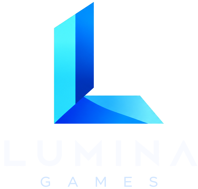 Lumina Games stacked Prism lockup on transparent canvas